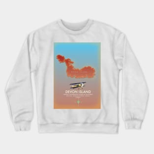 Devon Island Canada map. Crewneck Sweatshirt